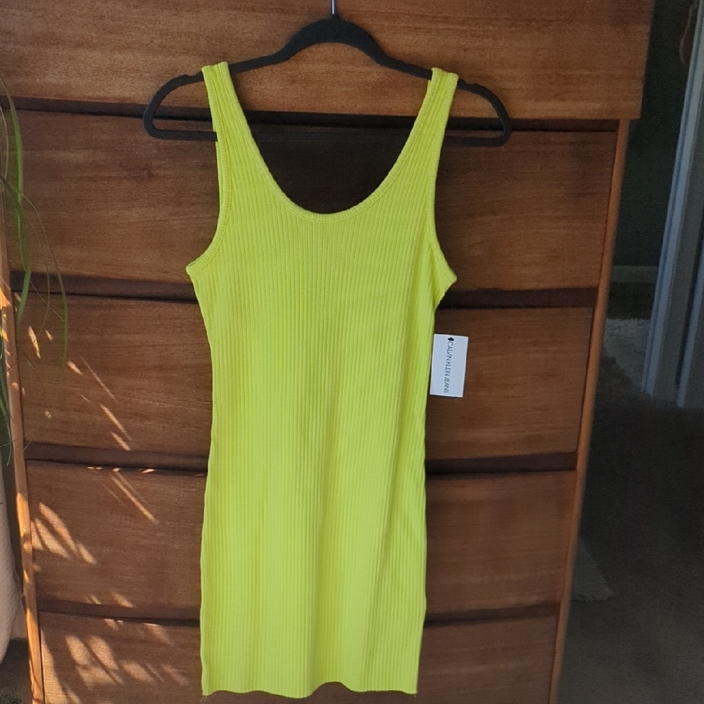 Calvin Klein Yellow Sleeveless Tank Dress